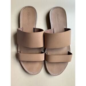 Madewell Boardwalk Double Strap Leather Slides Women's 7.5 Resort